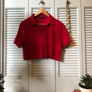Vintage Red Cropped Polo